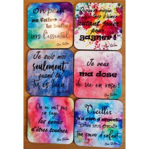 Set de 6 sous-verres pastel